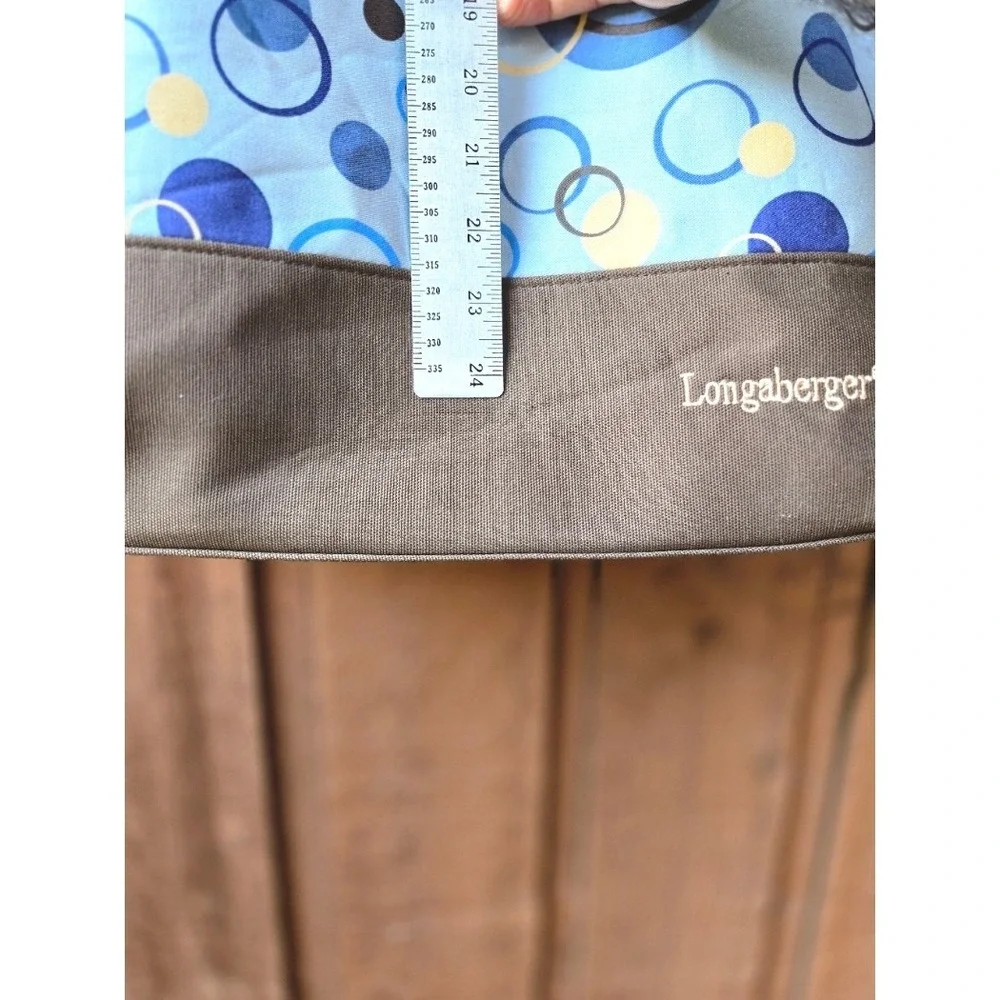 Longaberger Blue Circles Tote Bag Set with 2 Sealed Matching Pouches